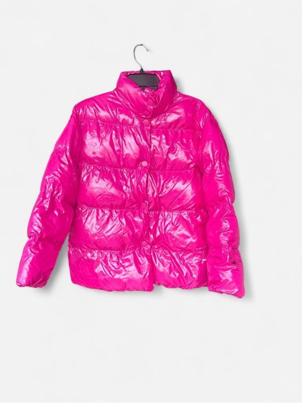 Who What Wear Women’s Hot Pink Shiny Puffer Jacket